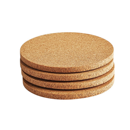 Plvqx Natural Cork Coasters - Heat-Resistant Drink Mats for Coffee Tables - Soft & Durable Protection - Modern Eco-Friendly Design - Set of 6