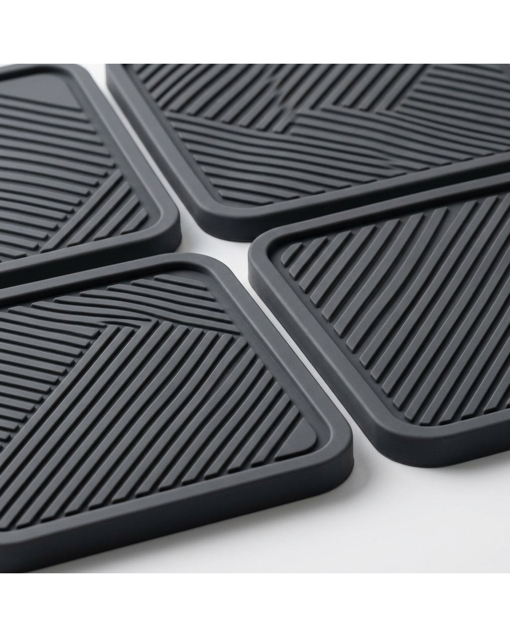 Plvqx Square Silicone Coasters Four Piece Charcoal - Detail view